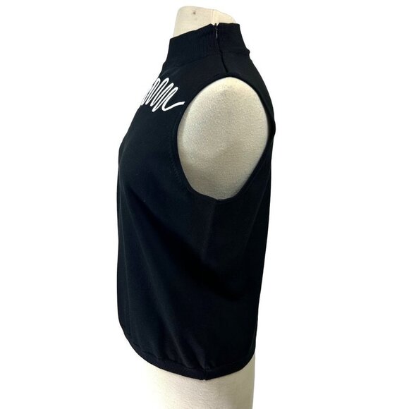 Jamie Sadock Sweater Top Women Large Black Mock Turtleneck Embroidery - Picture 2 of 7